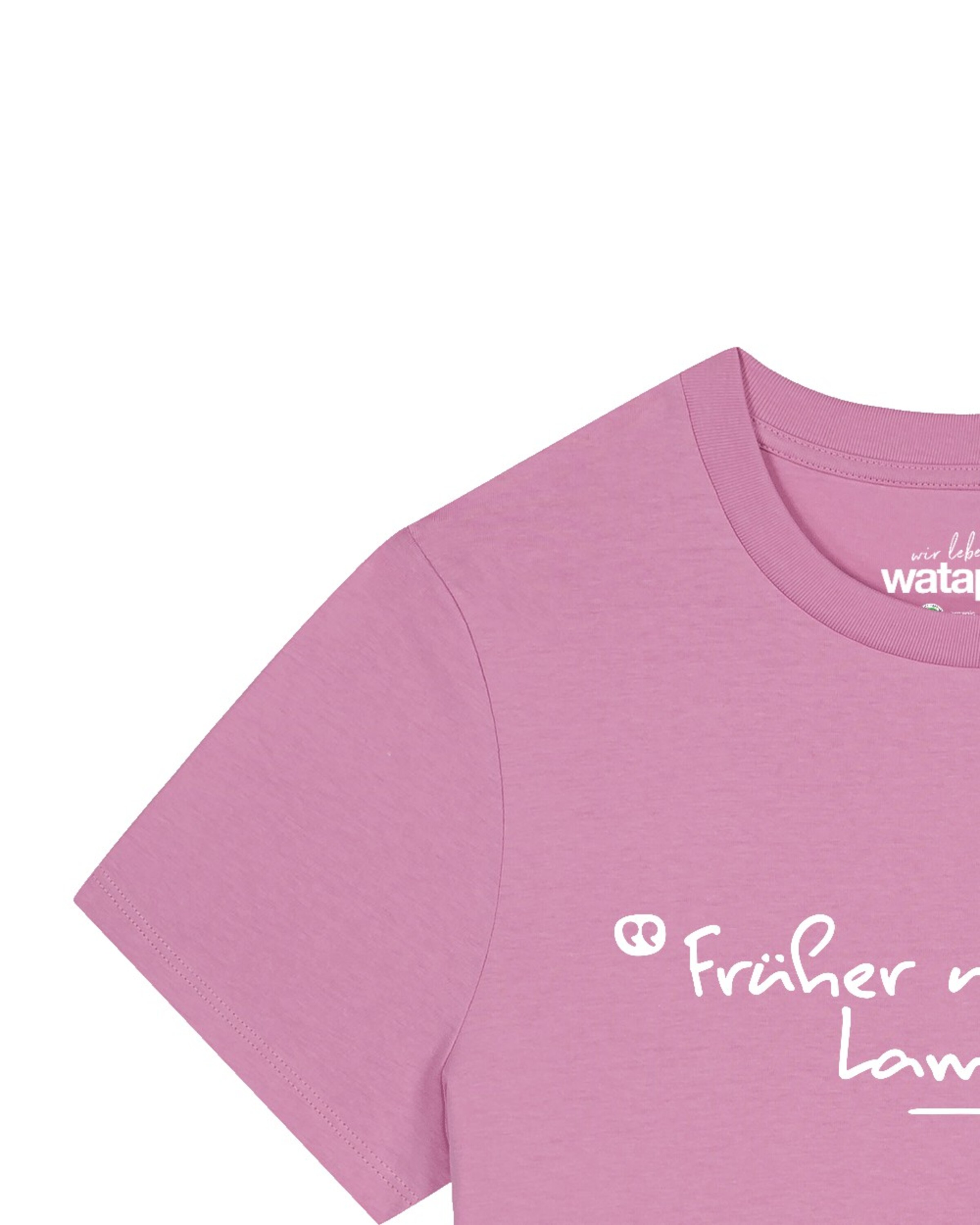 Watapparel T-Shirt 'Früher War Mehr Lametta' in Pink