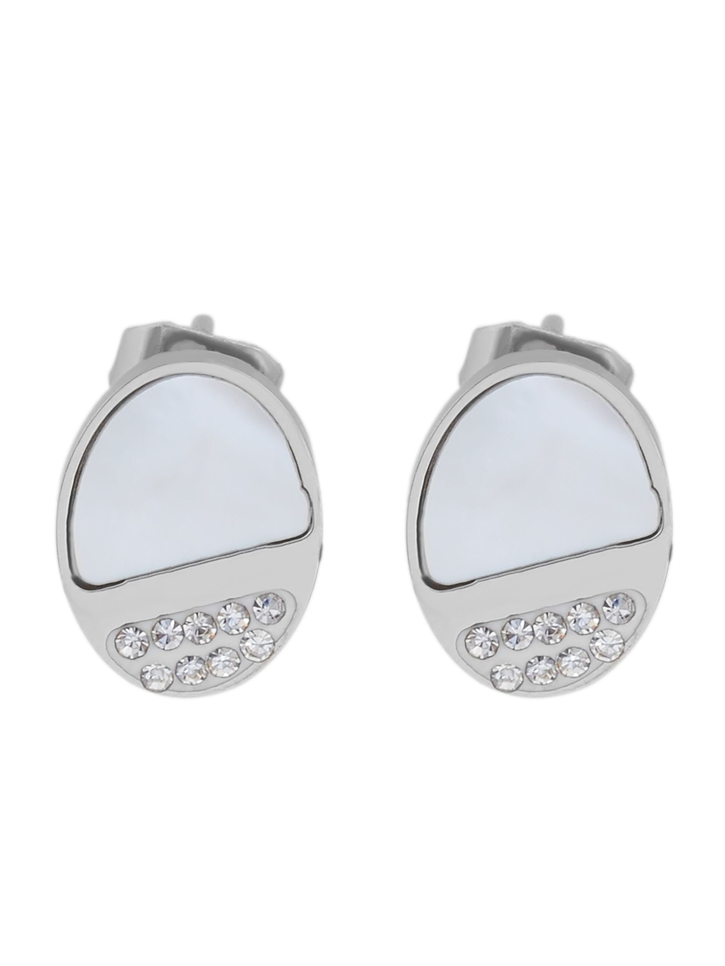 Akzent Earrings 'Alketa, langlebig' in Silver: front
