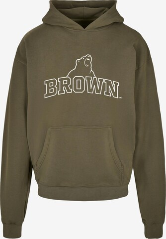 Sweat-shirt 'Brown University - Bear' Merchcode en vert : devant
