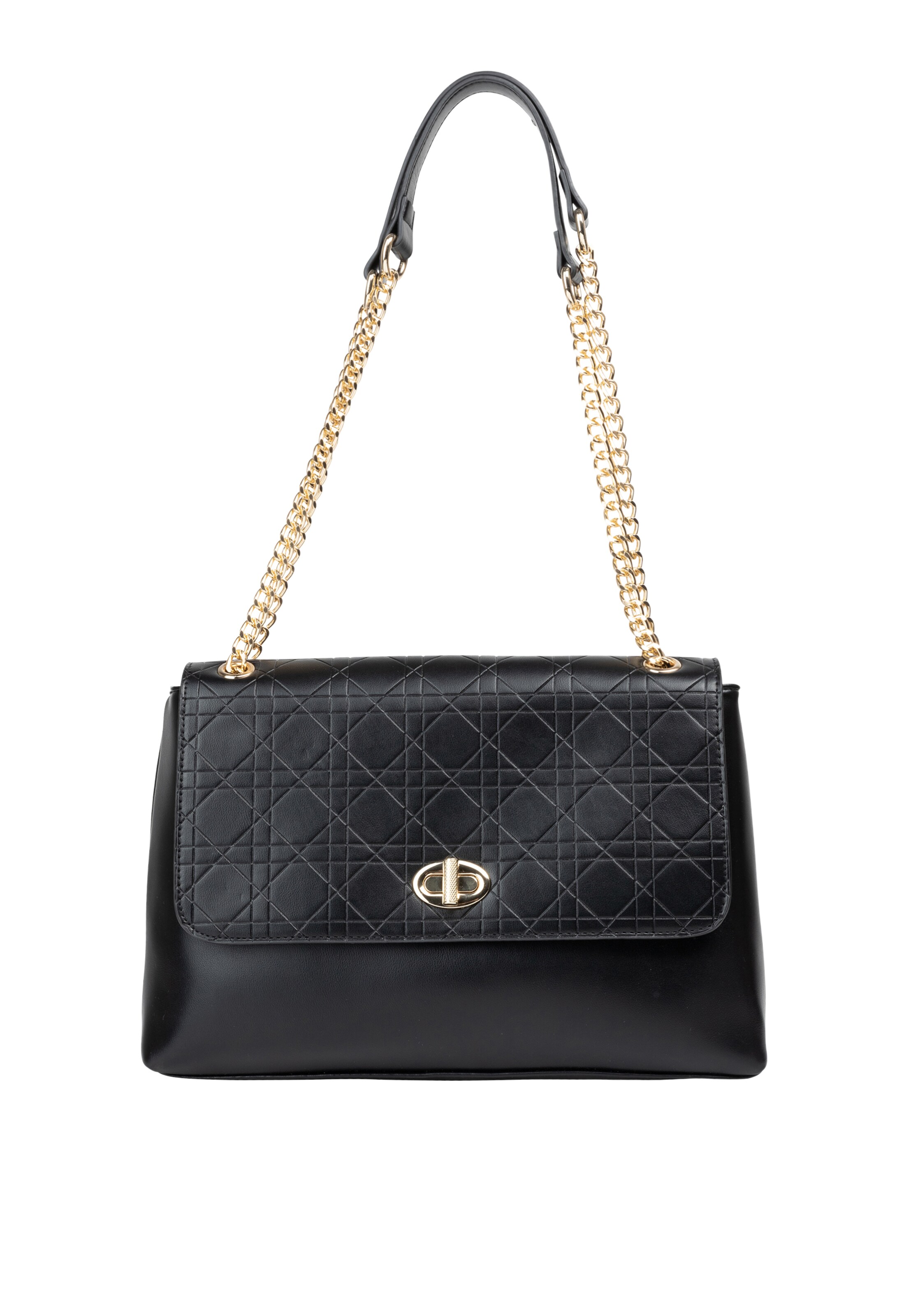 Sac bandoulière faina en noir : devant