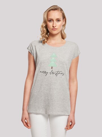 F4NT4STIC Shirt 'Merry Christmas Weihnachten' in Grey: front