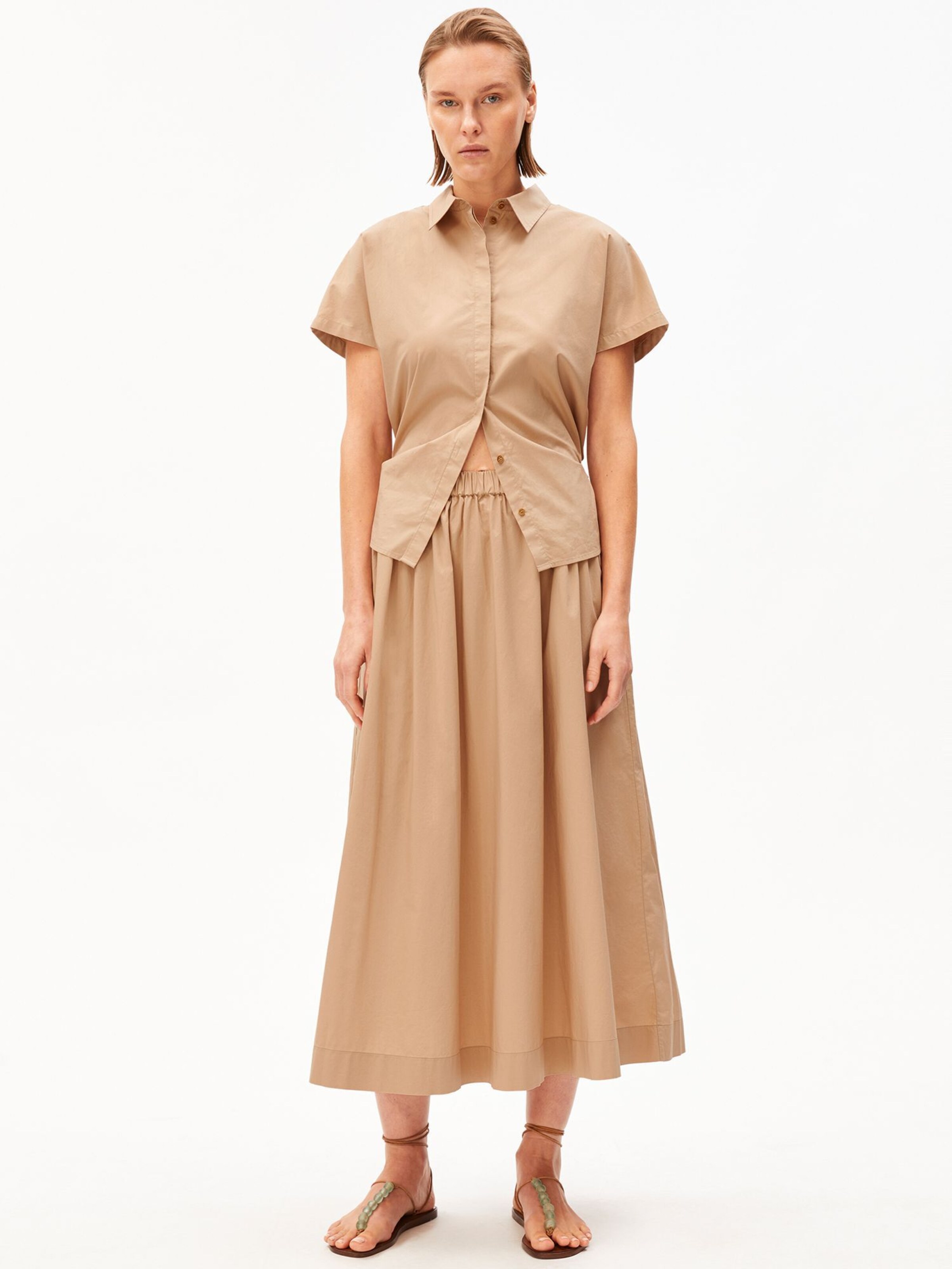 ARMEDANGELS Rok in Bruin: voorkant