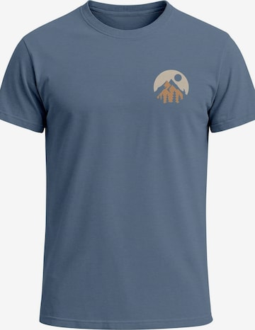 Neverless Shirt 'Mountain Scape' in Blue: front