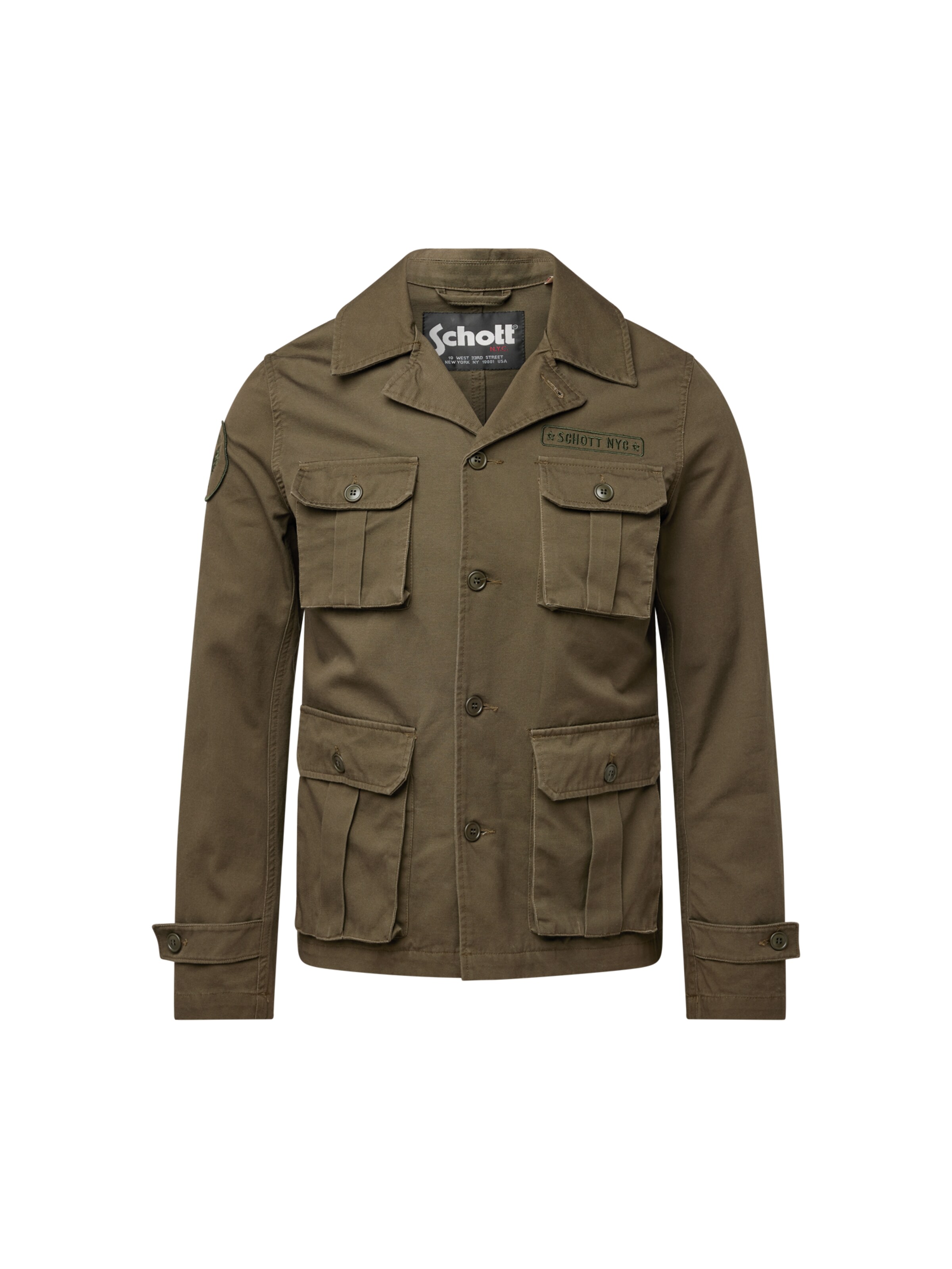 Schott NYC Φθινοπωρινό και ανοιξιάτικο μπουφάν σε πράσινο: μπροστά