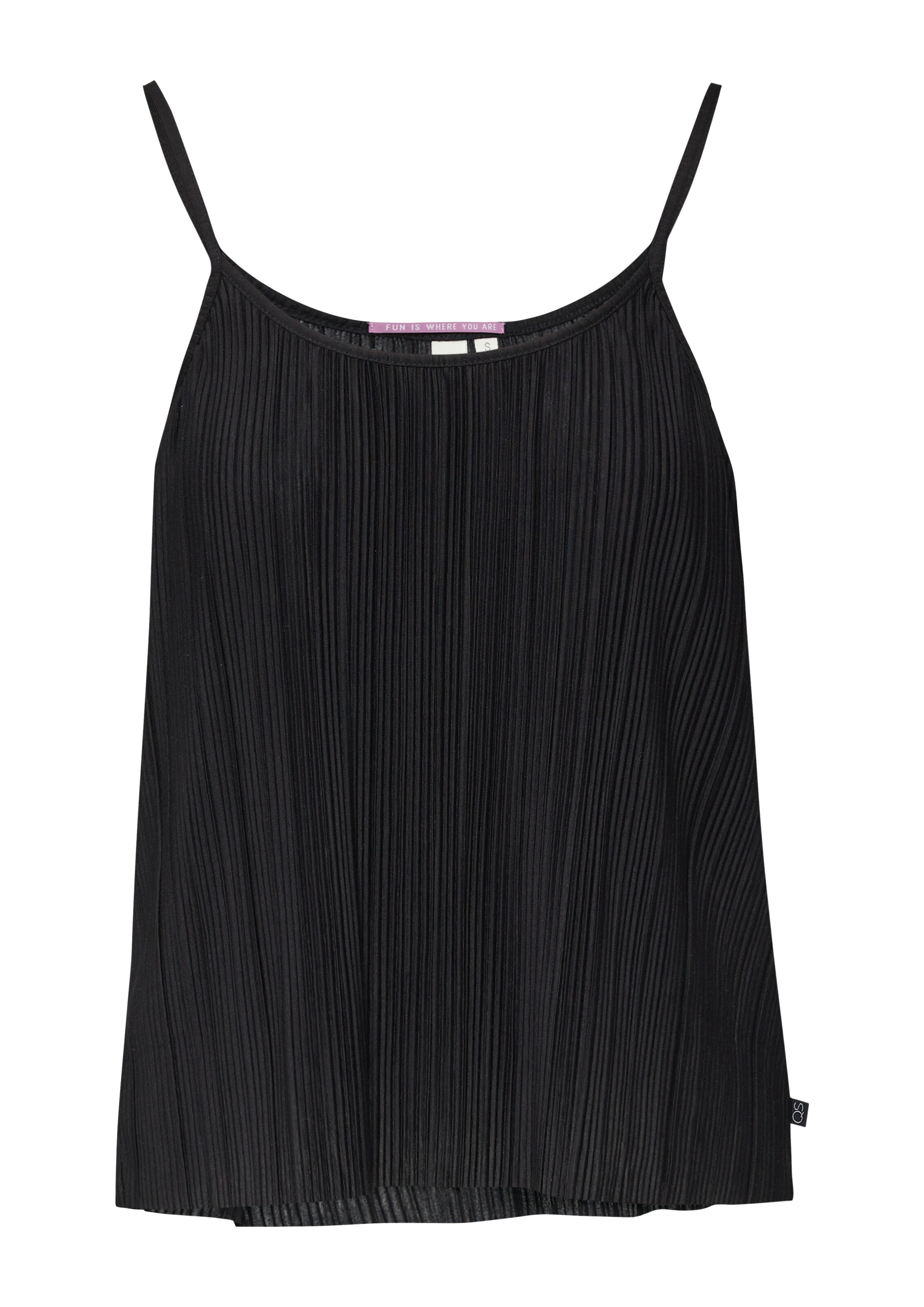 QS Top in Schwarz: Vorderseite