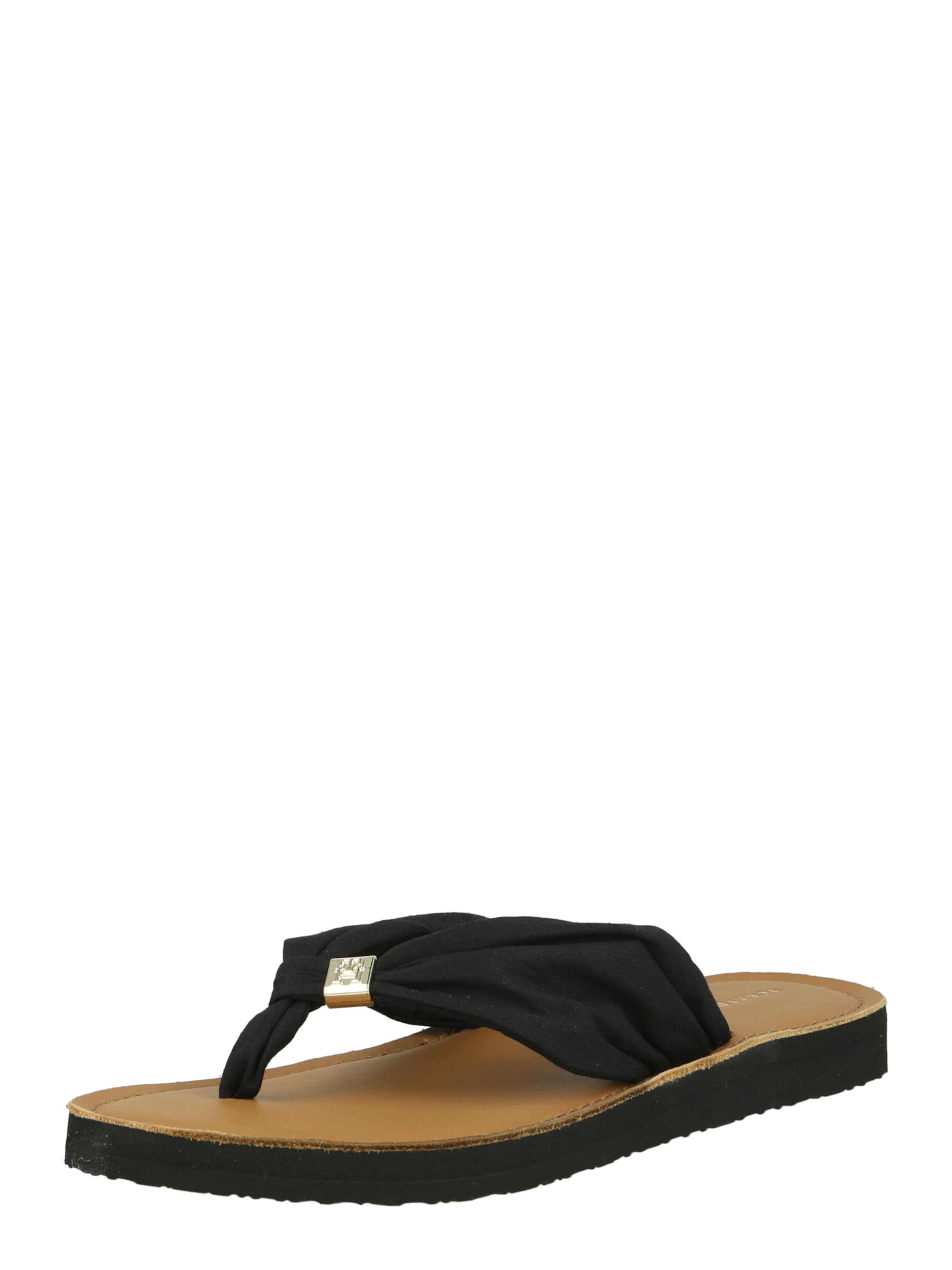 TOMMY HILFIGER T-bar sandals in Black: front