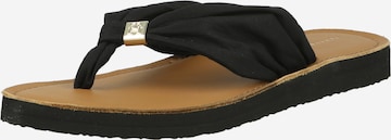 TOMMY HILFIGER T-Bar Sandals in Black: front