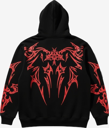 Kleidermafia Collegepaita 'Oversize Mafia Tribal Hoodie - Black and Red' värissä musta: etupuoli