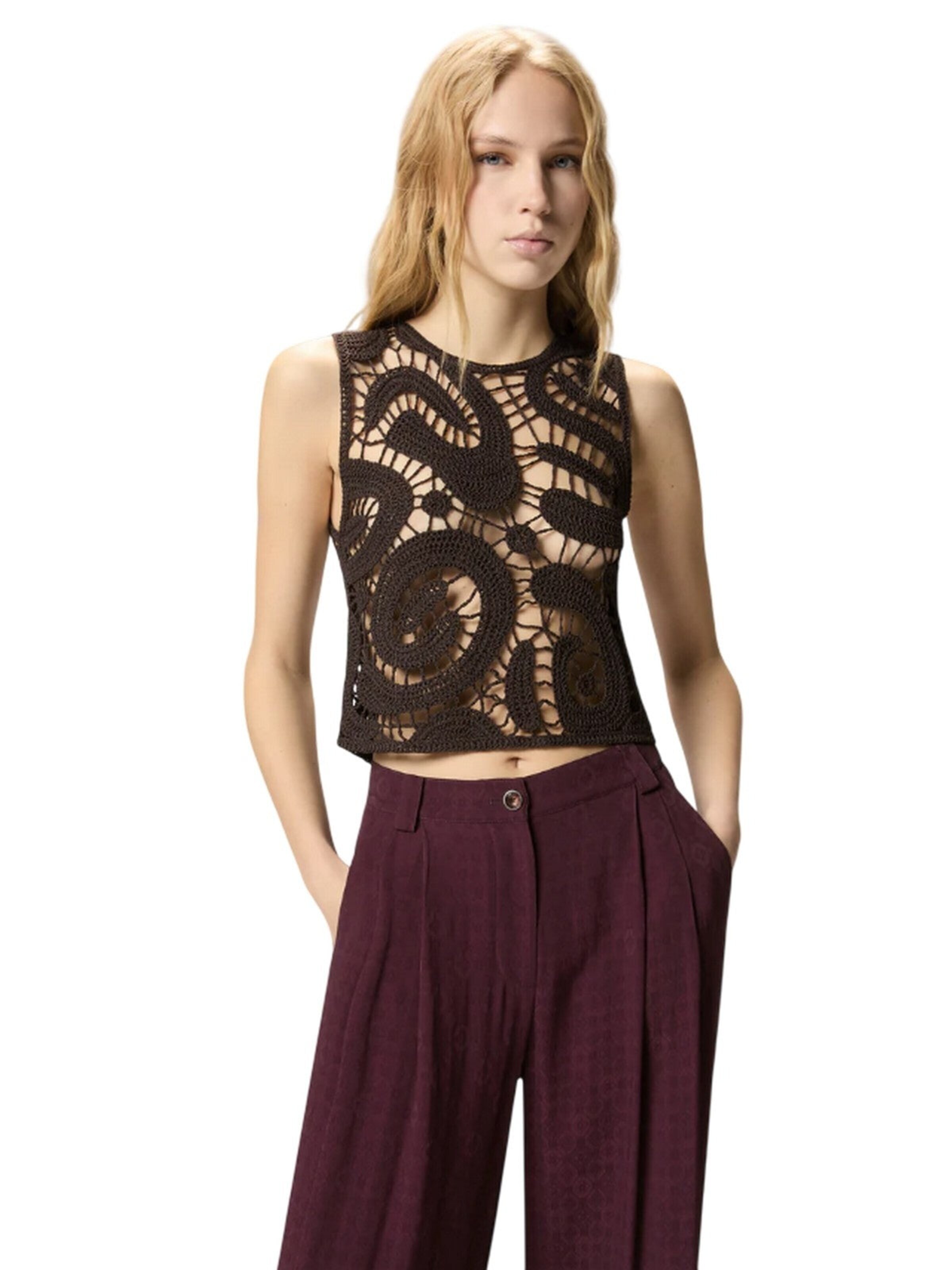 PINKO Top in Brown: front