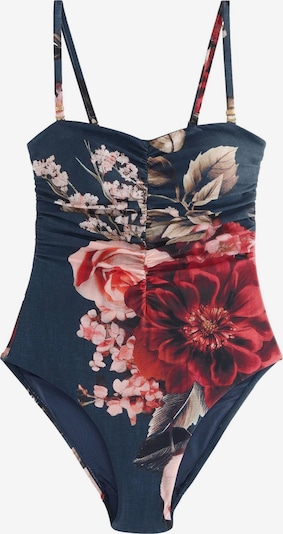 Next Muotoileva uimapuku värissä laivastonsininen / suklaa / roosa / punainen, Tuotenäkymä