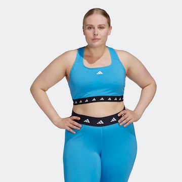 ADIDAS PERFORMANCE - Bustier Sujetador deportivo 'Powerreact Medium-Support Techfit ' en azul: frente