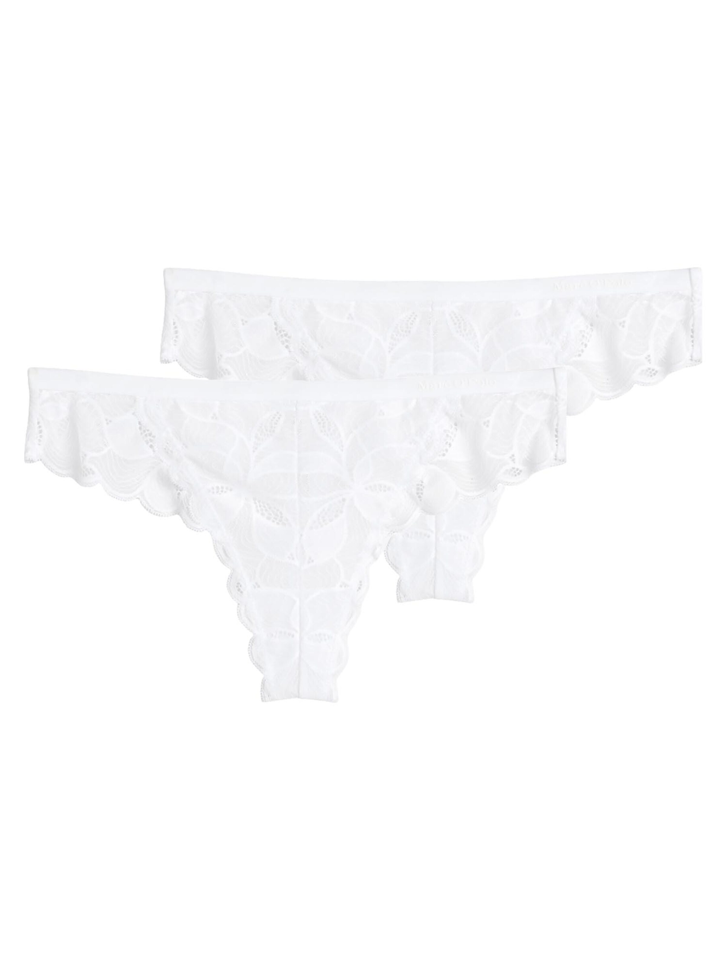 Marc O'Polo String 'Tender Lace' in Wit: voorkant