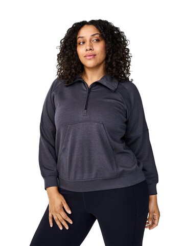 Active by Zizzi Sports sweatshirt 'Amalise' in Grey: front