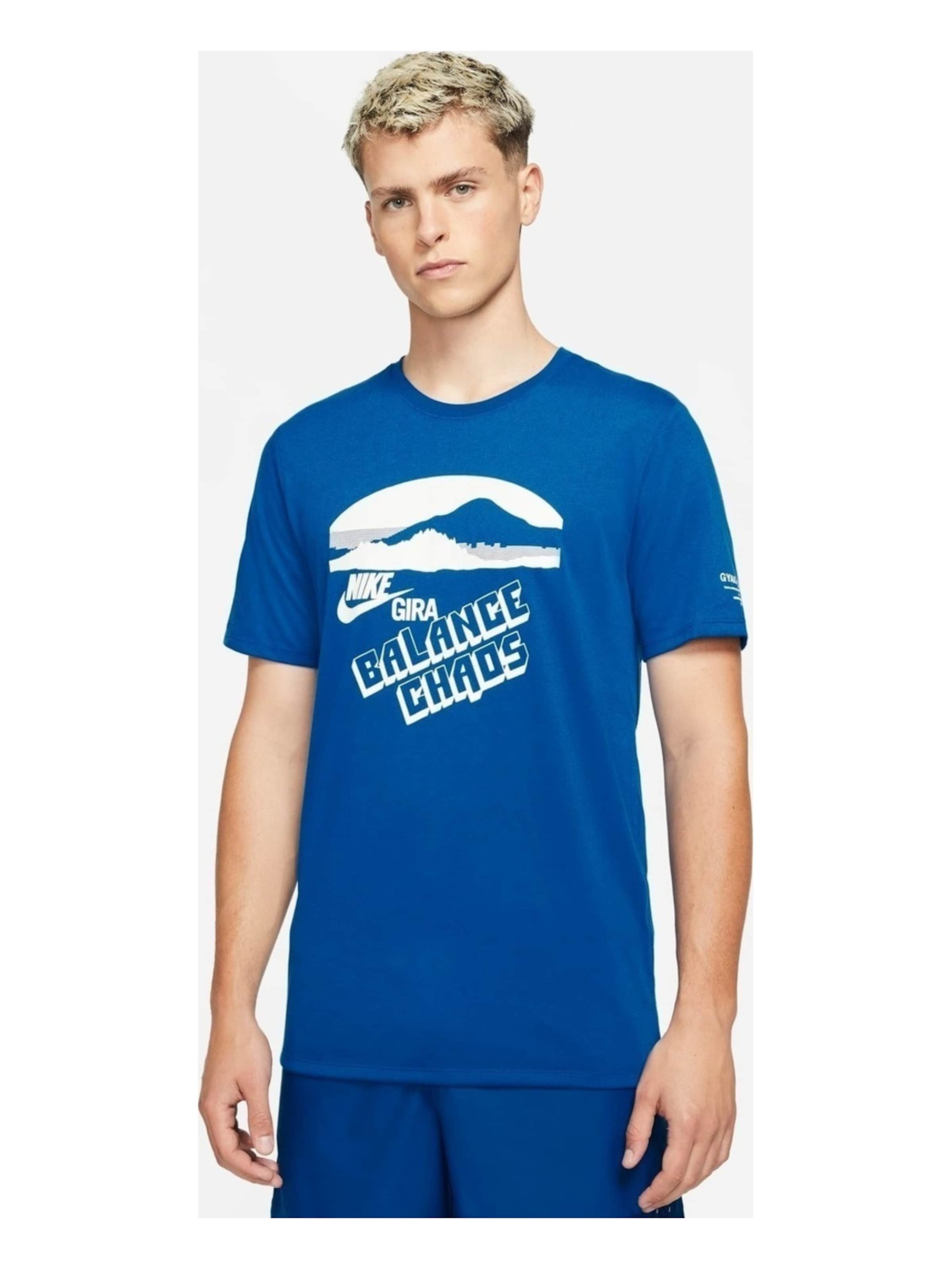 NIKE Shirt 'Nike Men Gyakusou Nrg Graphic 3 T-shirt Team Royal' in Blauw