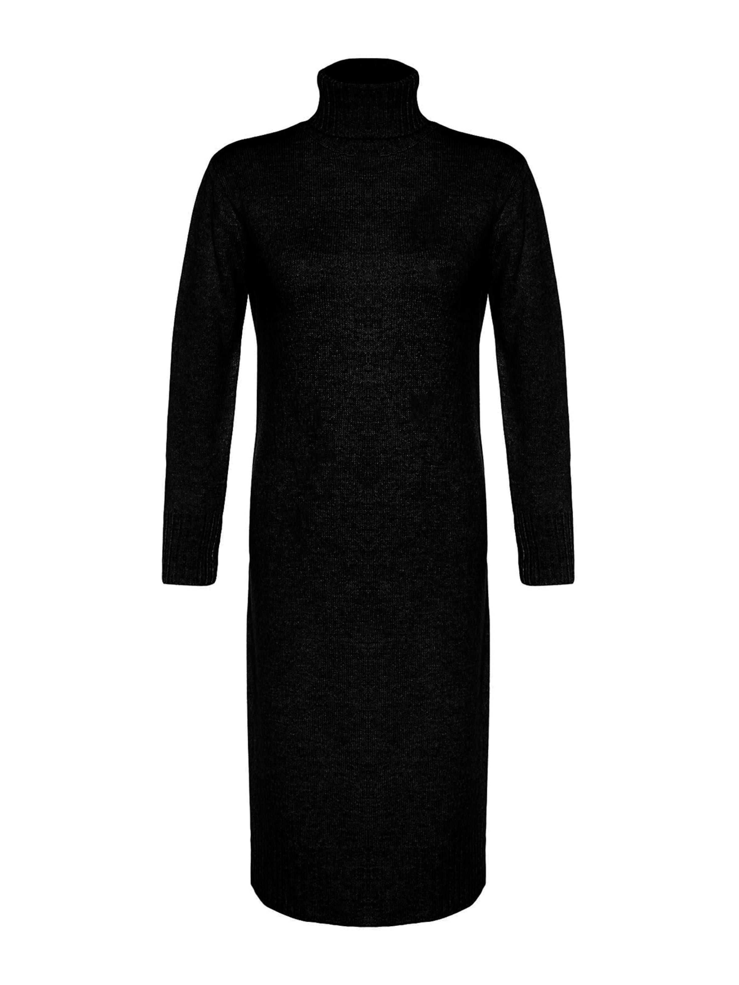 Trendyol Трикотажное платье в Черный: спереди