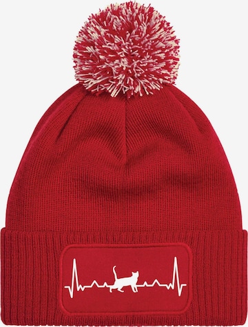 Youth Designz Mütze 'Heartbeat Katze' in Rot: Vorderseite