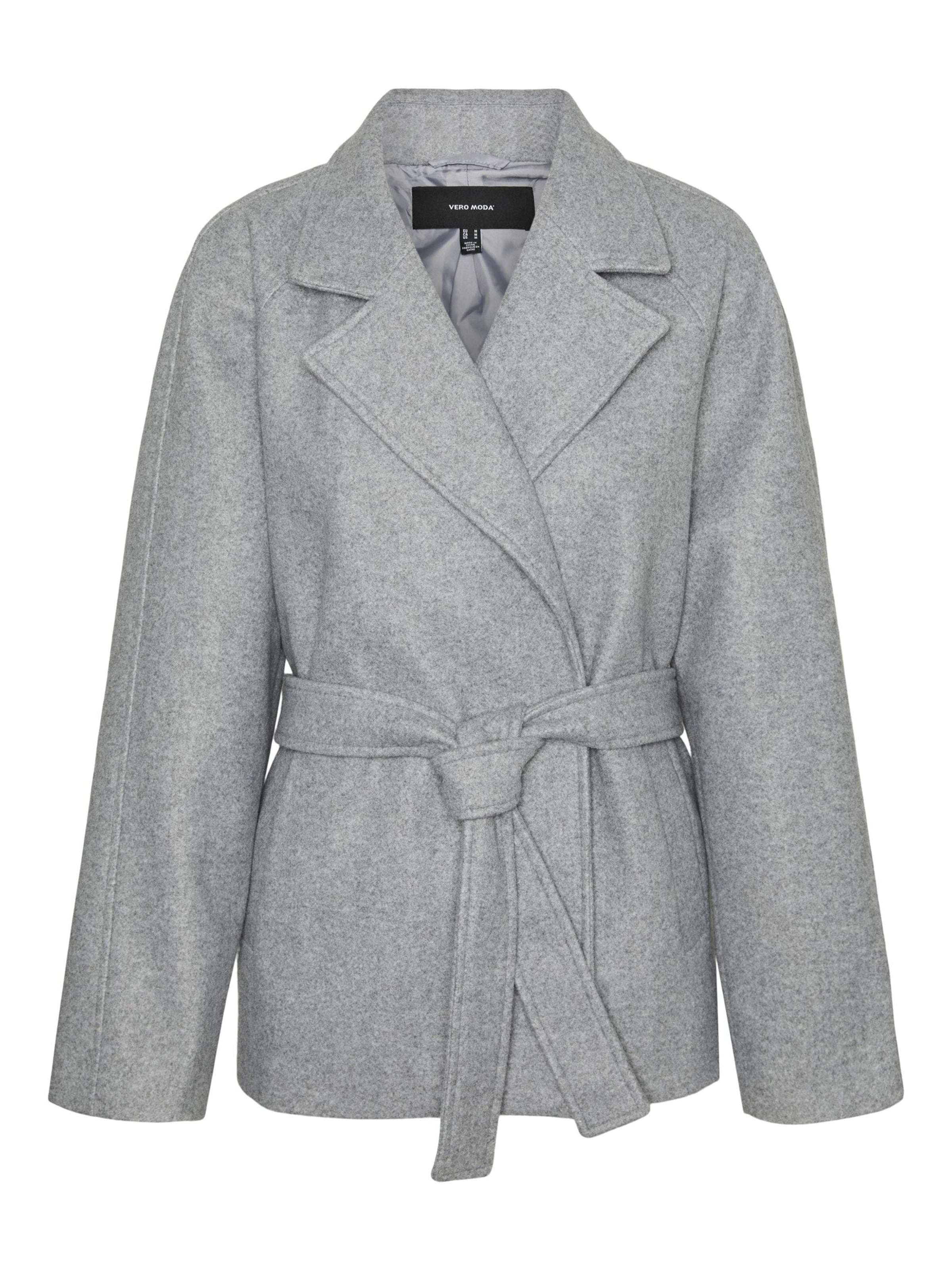 VERO MODA Between-Seasons Coat in Grey: front