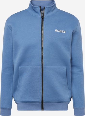 GUESS Athletic Zip-Up Hoodie 'MICKEY' in Blue: front