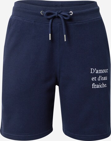 Regular Pantaloni de la Les Petits Basics pe albastru: față
