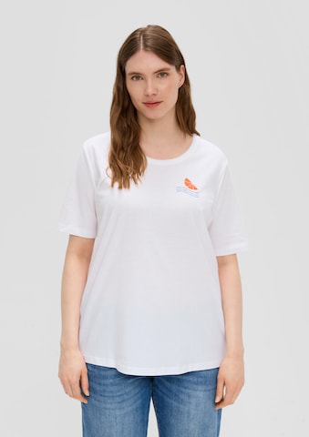 T-shirt s.Oliver Red Label Big & Tall en blanc : devant