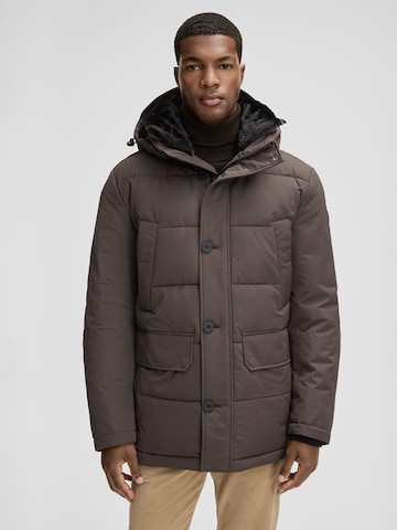 STRELLSON Winter jacket 'Plaza 2.0' in Brown: front