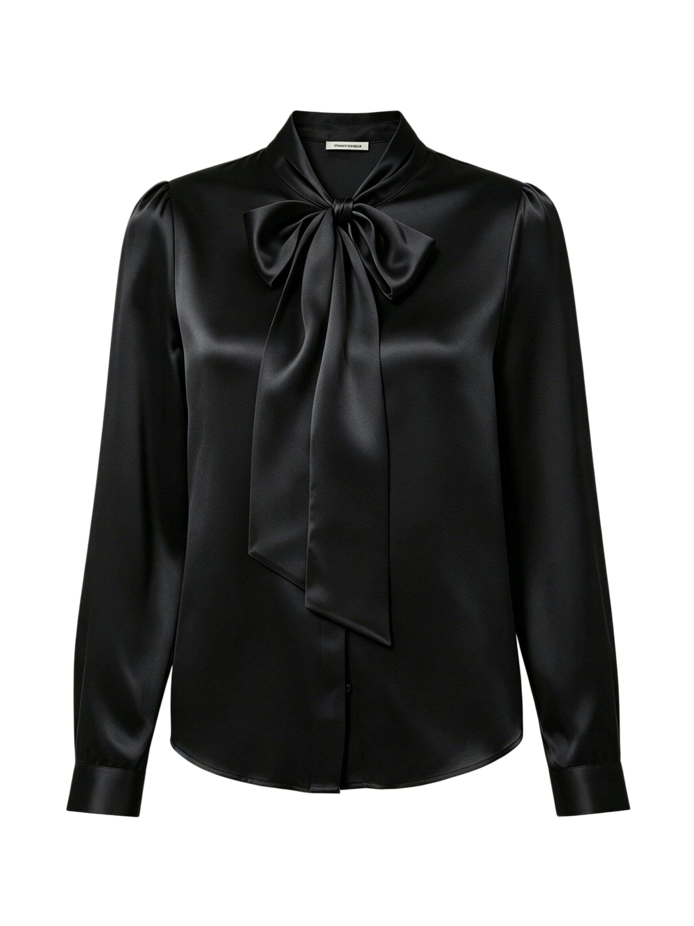 Lilysilk Blouse 'LILYSILK Seidenbluse mit Schleife' in Zwart: voorkant