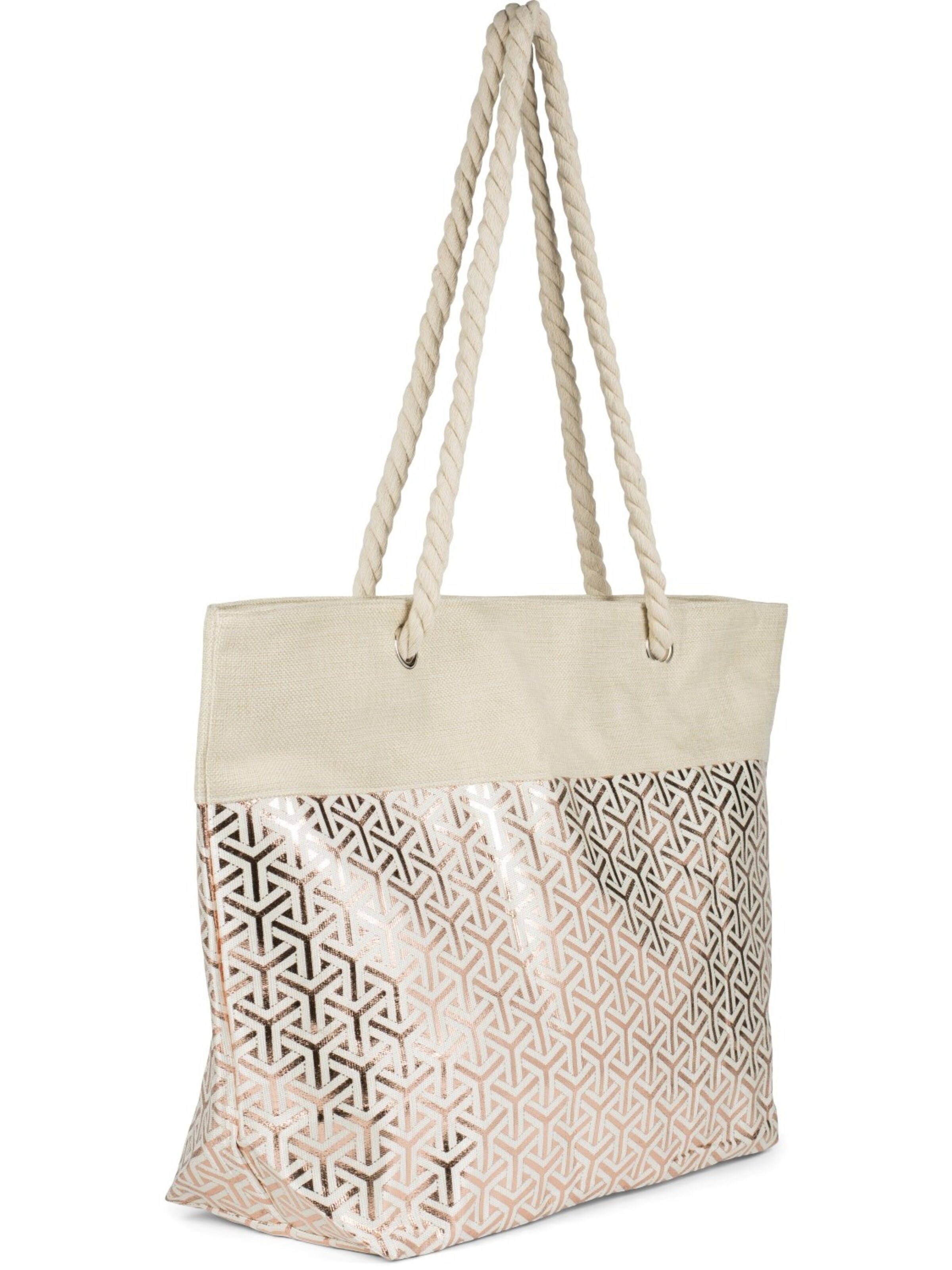 styleBREAKER Strandtasche 'Strandtasche metallic Infinity Würfel'‌‌‌‌‌‌ in Gold