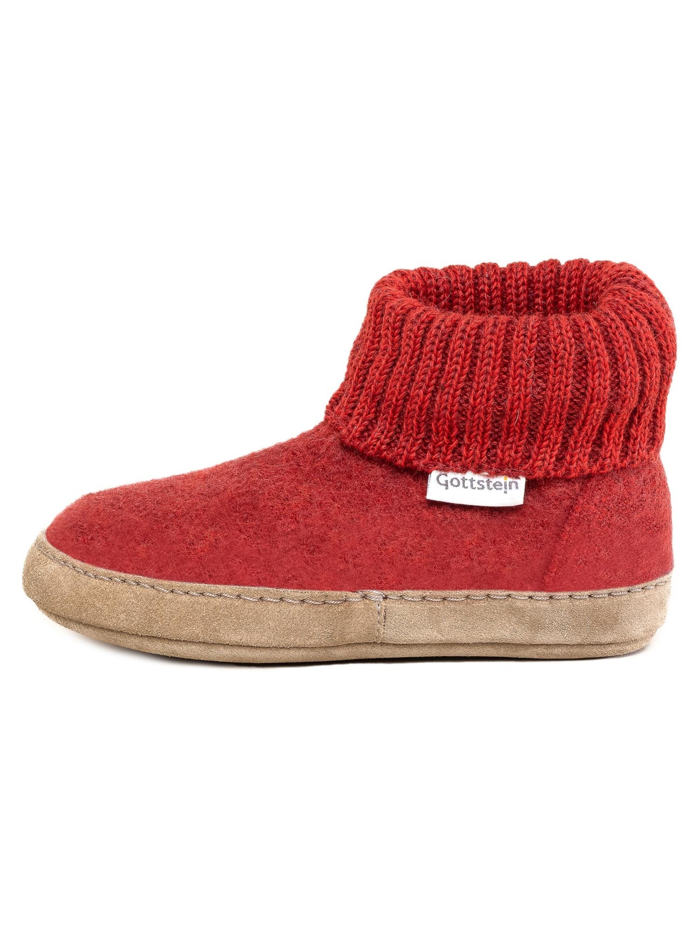 Gottstein Hausschuh 'Alpine Boot LE'‌‌ in Rot: Vorderseite