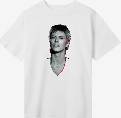 F4NT4STIC T-Shirt 'TV Times Pop Star David Bowie Portrait 1977' in cyanblau / grau / rot / weiß, Produktansicht