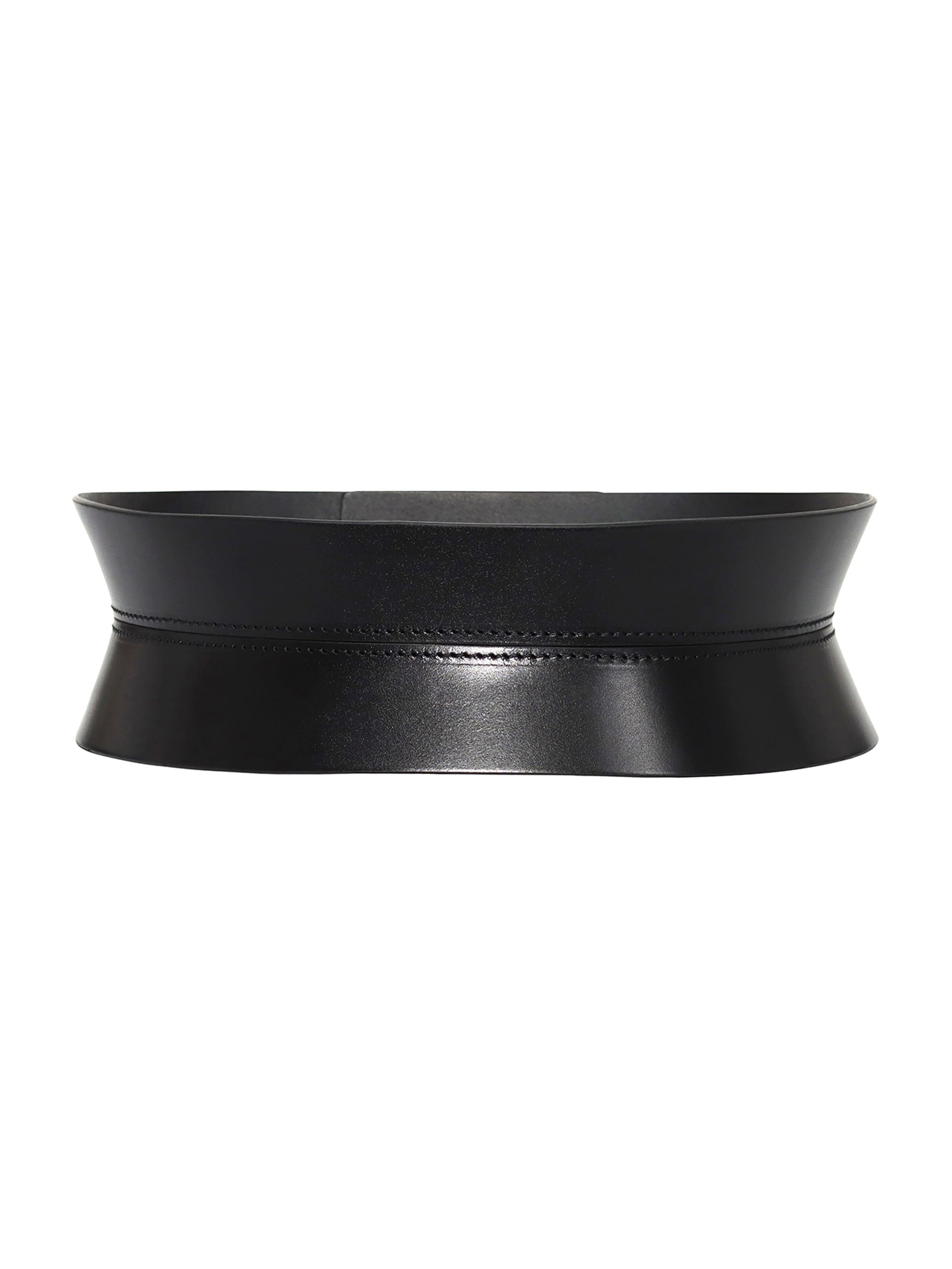 Haute Cuir Gürtel 'Slim Sablier Corset Belt'‌‌‌‌‌ in Schwarz: Vorderseite