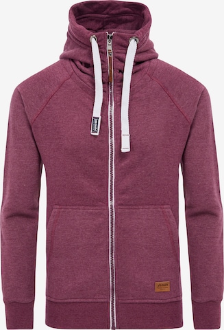 yazubi Zip-Up Hoodie 'Jacob' in Red: front