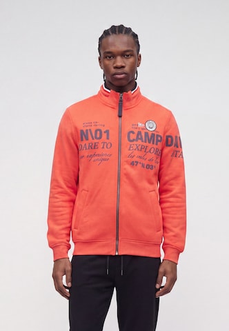 CAMP DAVID Sweatjakke i orange: forside