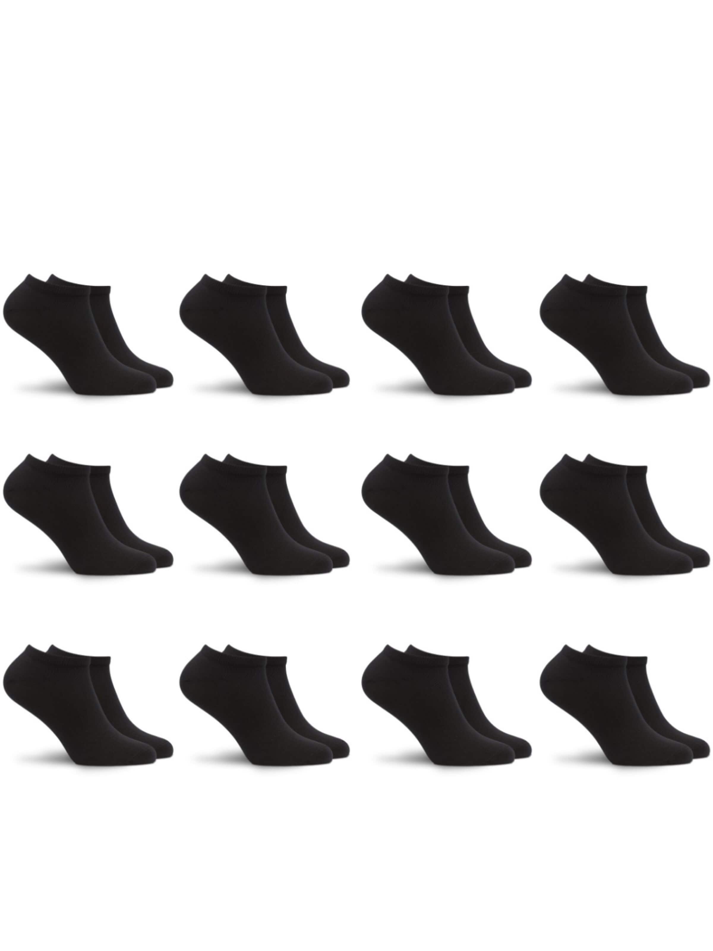 Sukats Enkelsokken 'The Sneaker Socks Enkelsokken - 12 Paar' in Zwart