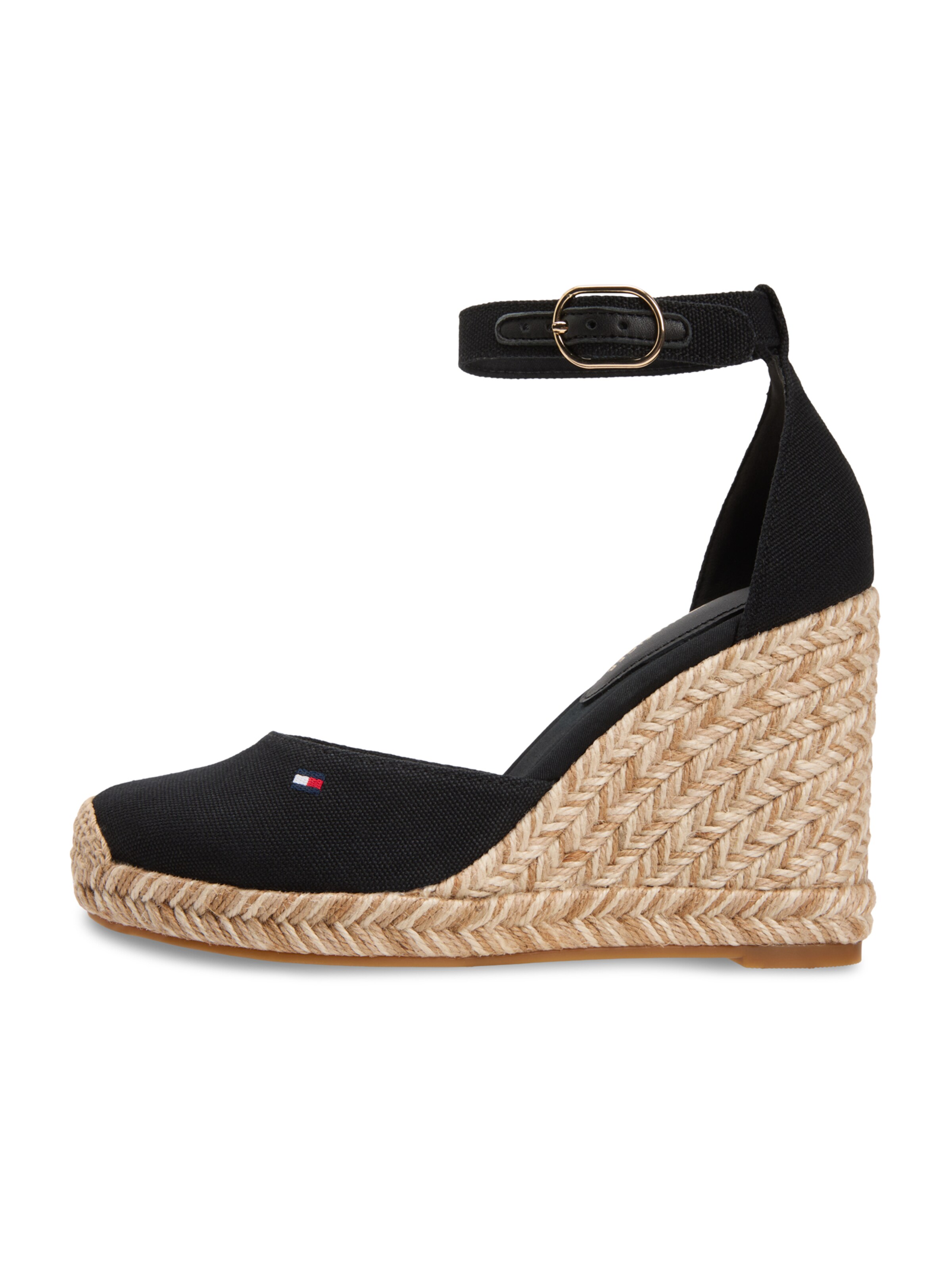 TOMMY HILFIGER - Sapatos abertos atrás em preto: frente