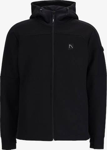 CHASIN' Sweatvest 'Adan Zip' in Zwart: voorkant
