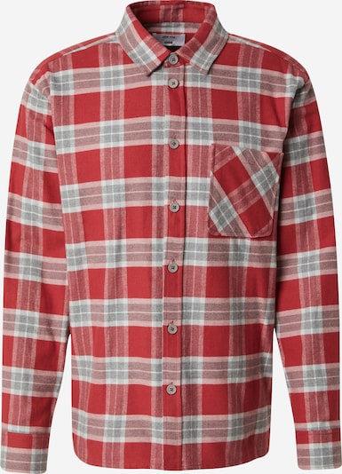DAN FOX APPAREL Button Up Shirt 'Lasse' in Light grey / Red, Item view