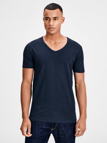 JACK & JONES T-Shirt 'JJV-Neck' in Blau