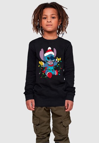 T-Shirt 'Lilo And Stitch - Christmas Lights' ABSOLUTE CULT en noir : devant