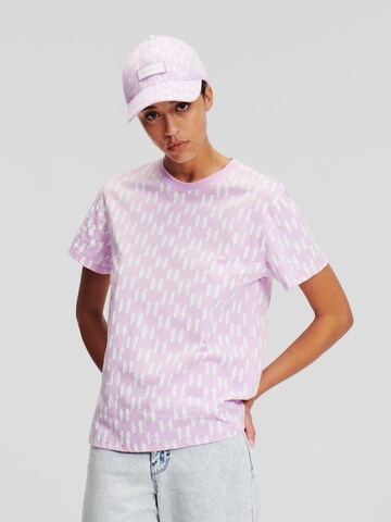 Karl Lagerfeld - Camisa 'Monogram' em roxo: frente