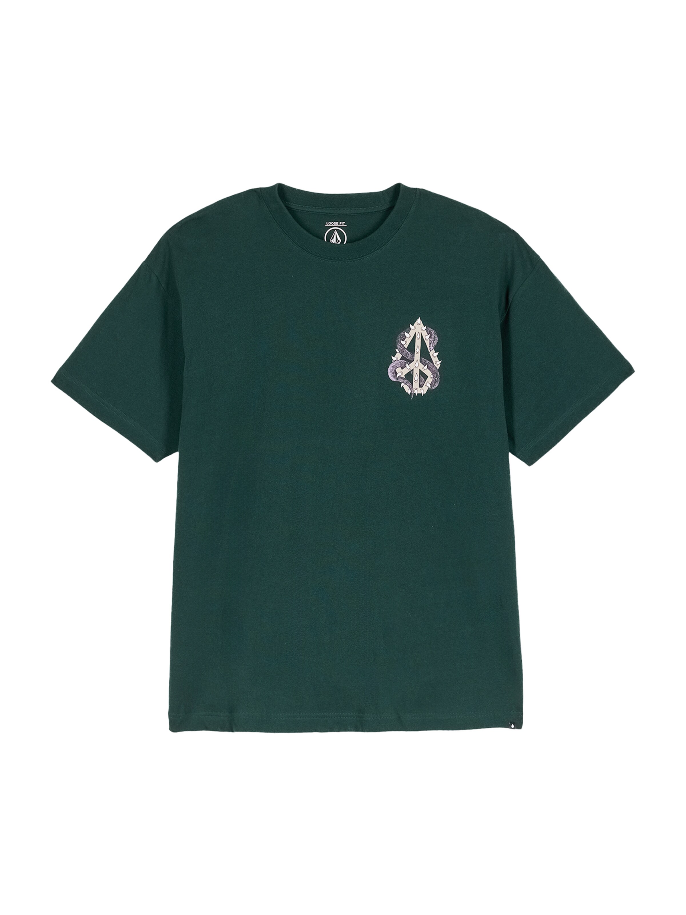 Volcom T-Shirt 'Snake Peace LSE' in Grün: Vorderseite