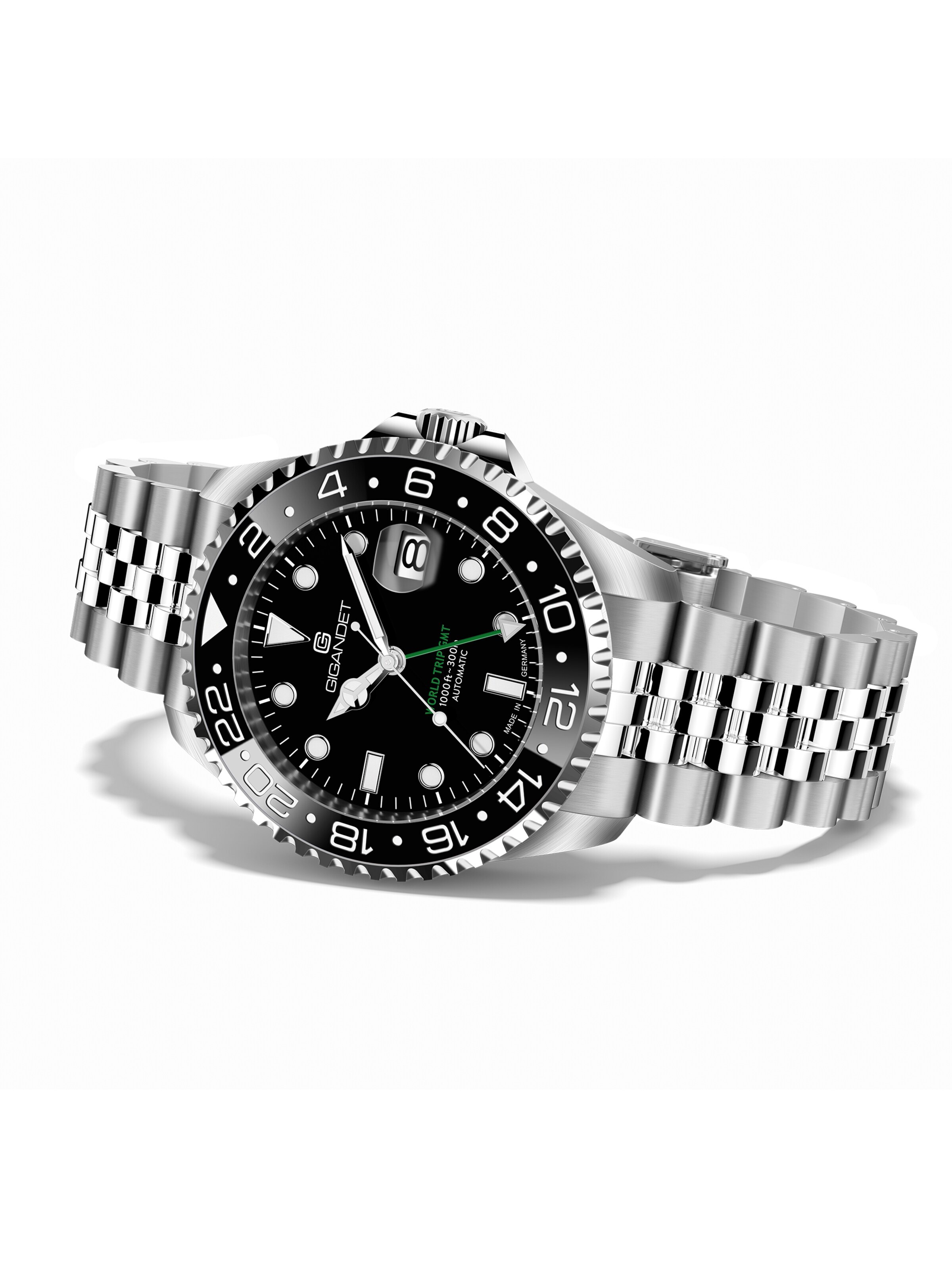Gigandet Analoguhr 'WORLD TRIP GMT CERAMIC'‌ in Schwarz
