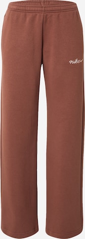 Nike Sportswear Loosefit Housut 'PHNX FLC' värissä ruskea: etupuoli