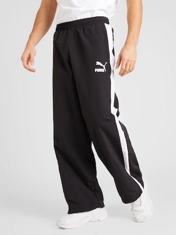 PUMA Loose fit Pants 'T7' in Black: front