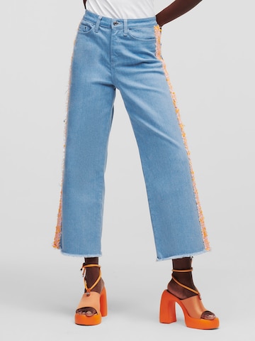 Karl Lagerfeld Wide leg Jeans in Blauw: voorkant