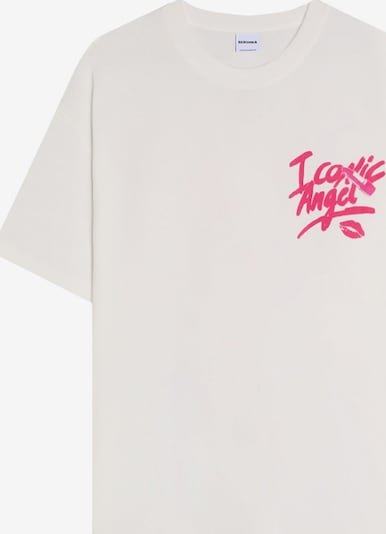 Bershka Široka majica u roza / bijela, Pregled proizvoda