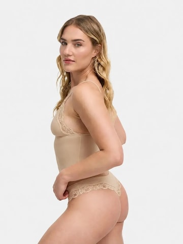 Haut 'Deep Neck Lace Top' cfab en beige : devant