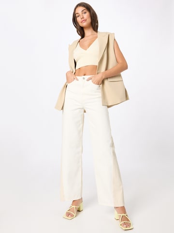 Wide Leg Jean 'Freda' Aligne en beige