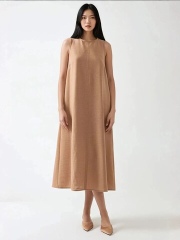 Hiccup Dress in Beige: front