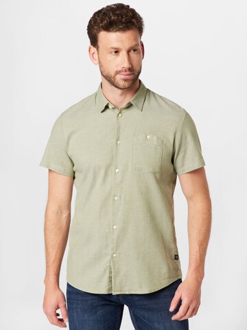 TOM TAILOR DENIM Regular fit Button Up Shirt in Green: front