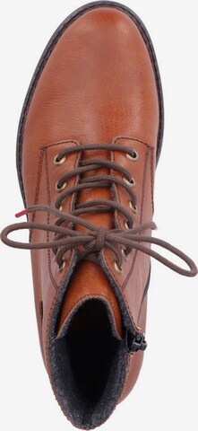 Rieker Lace-Up Ankle Boots in Orange